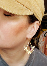 Sunburst Drop Earrings | Gold