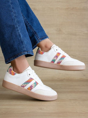 *Coming Soon* Aztec Sneakers | White
