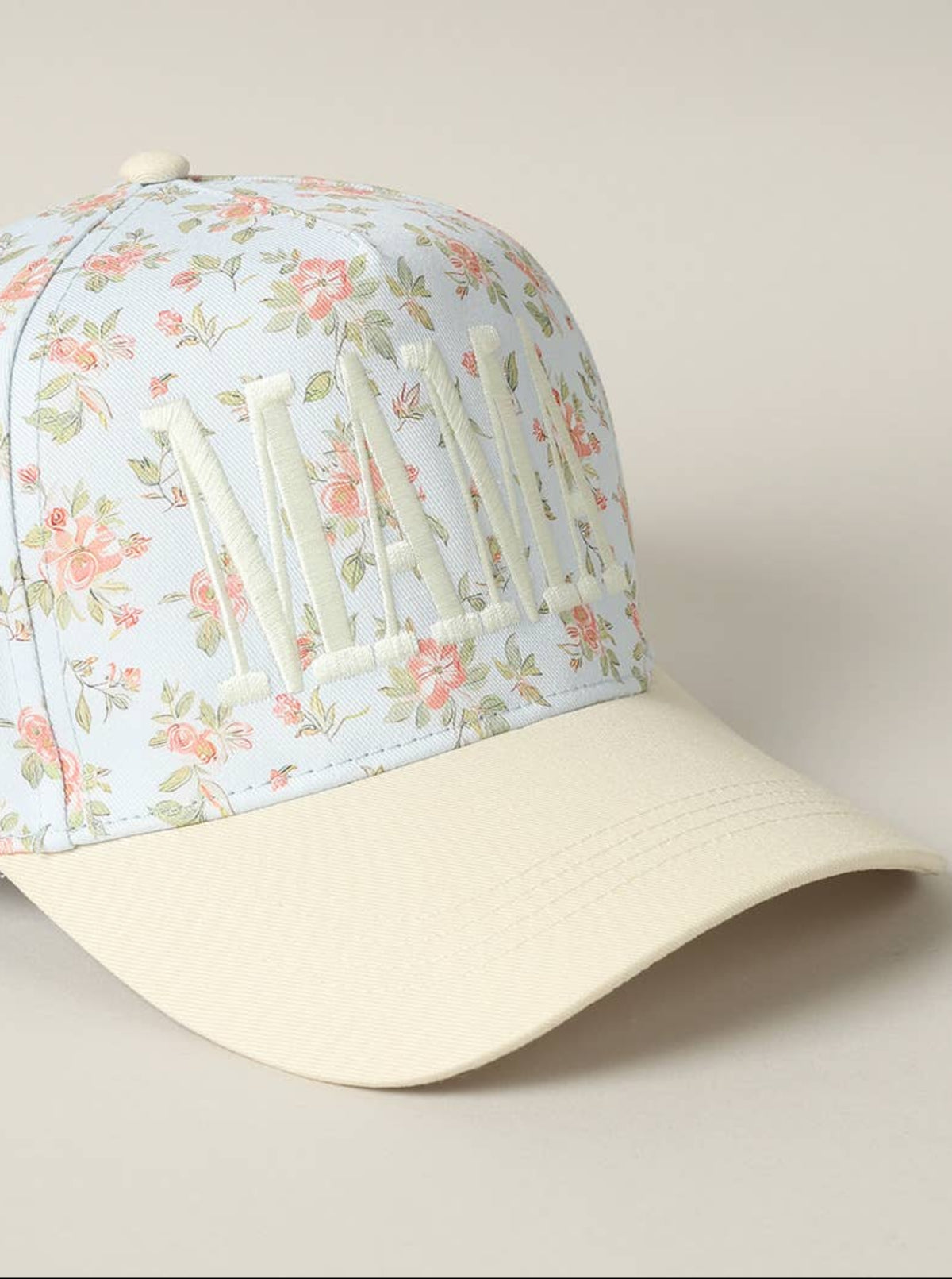 MAMA Embroidered Floral Hat
