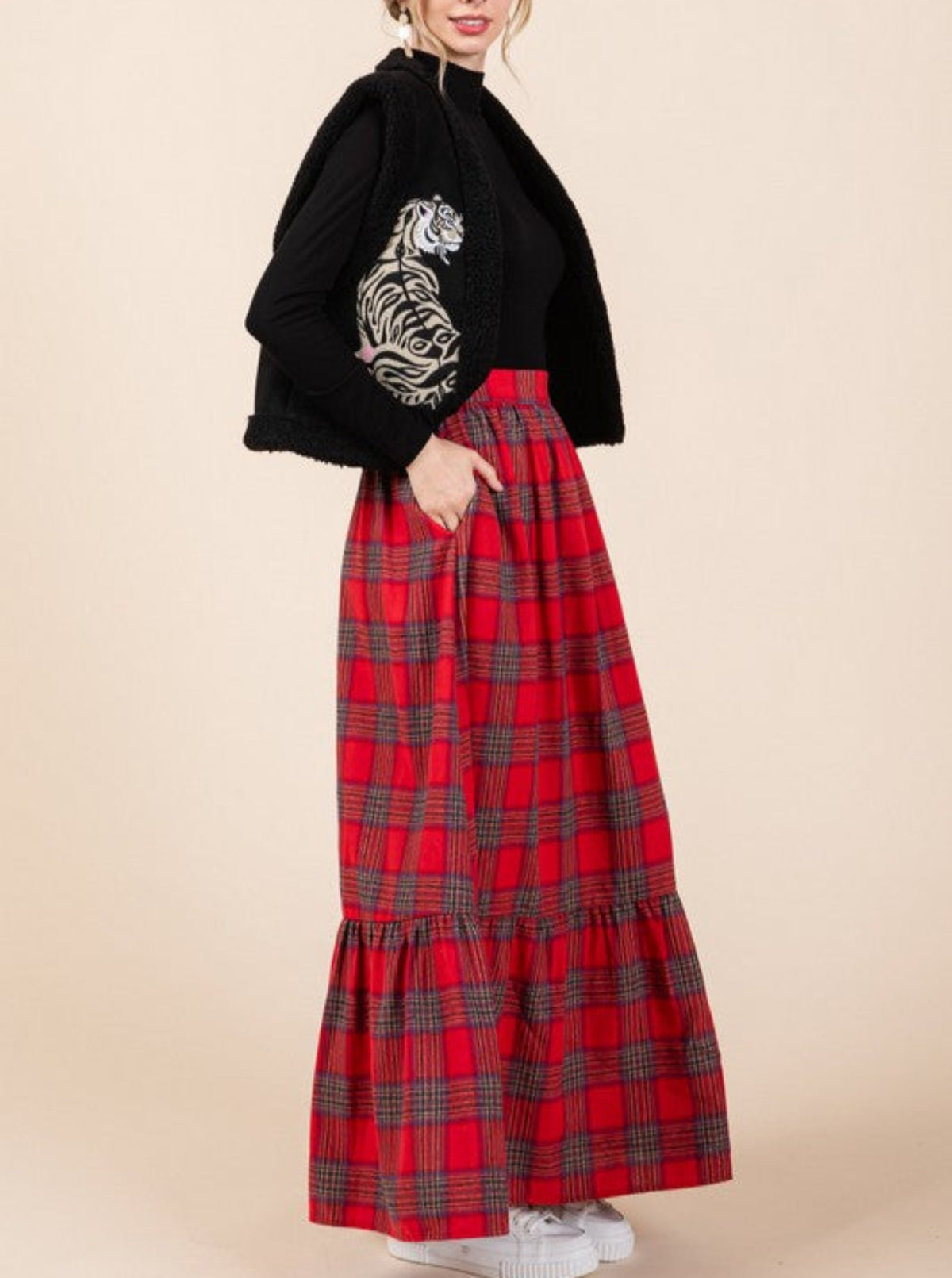 Plaid Skirt | Red