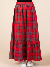 Plaid Skirt | Red
