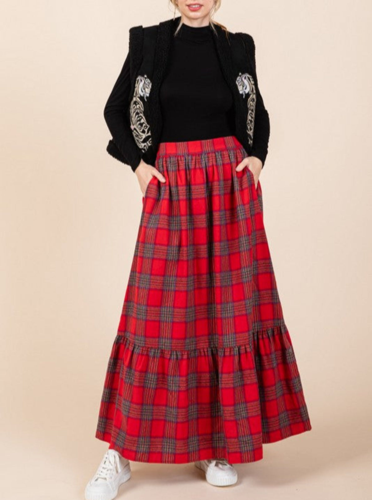 Plaid Skirt | Red