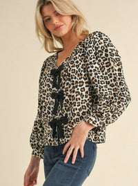 Leopard Tie Blouse