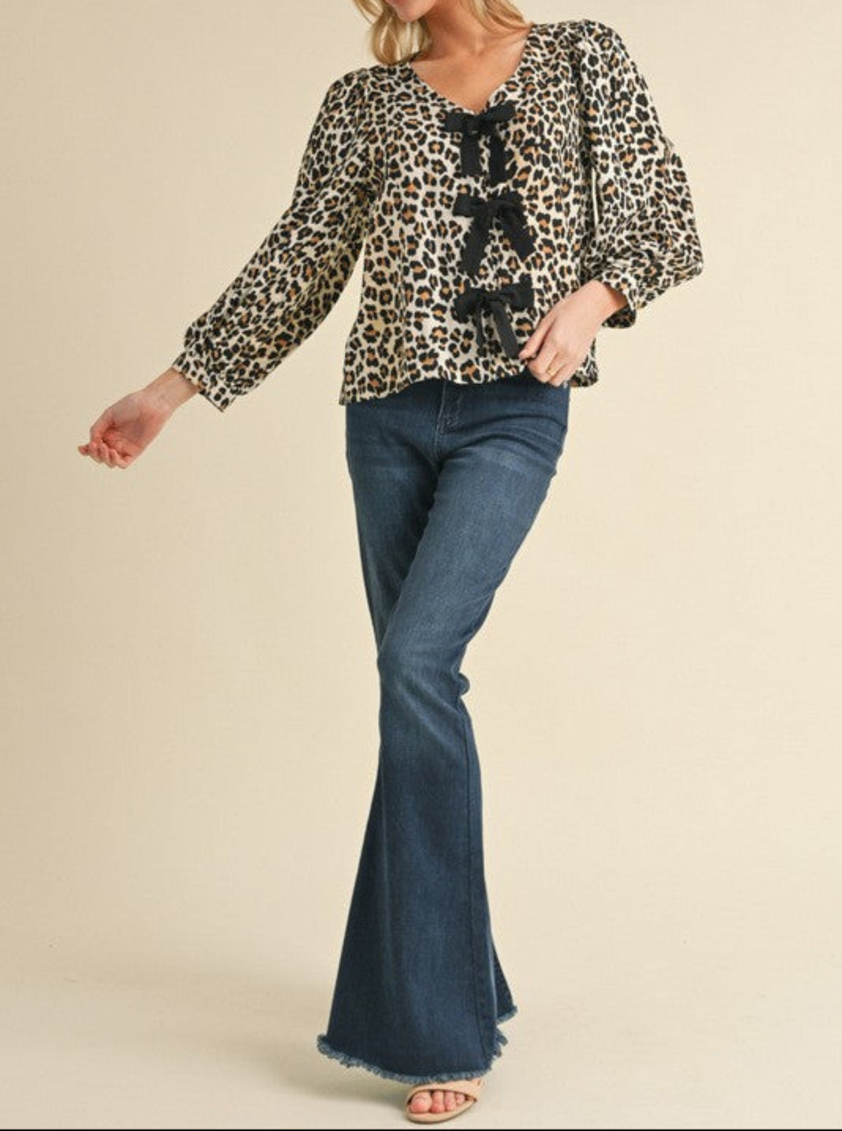 Leopard Tie Blouse