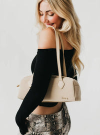 Suede Barrel Shoulder Bag