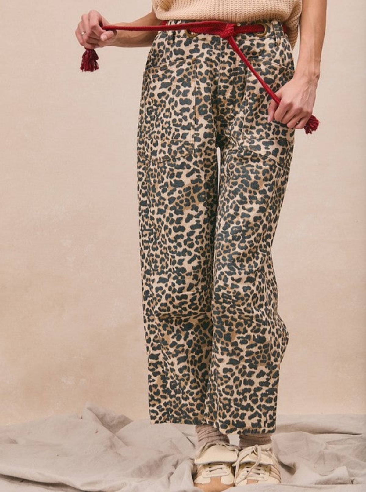 Leopard Barrel Pants