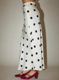 Polka Dot Skirt | White