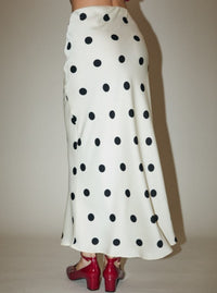 Polka Dot Skirt | White