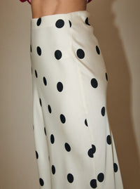 Polka Dot Skirt | White