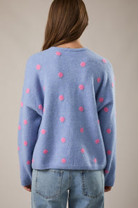 Polka Dot Cardigan | Blue