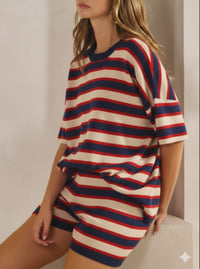 Striped Matching Set | Navy