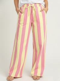 Pink & Pale Yellow Striped Pants