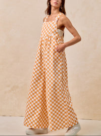 Checker Overalls | Orange