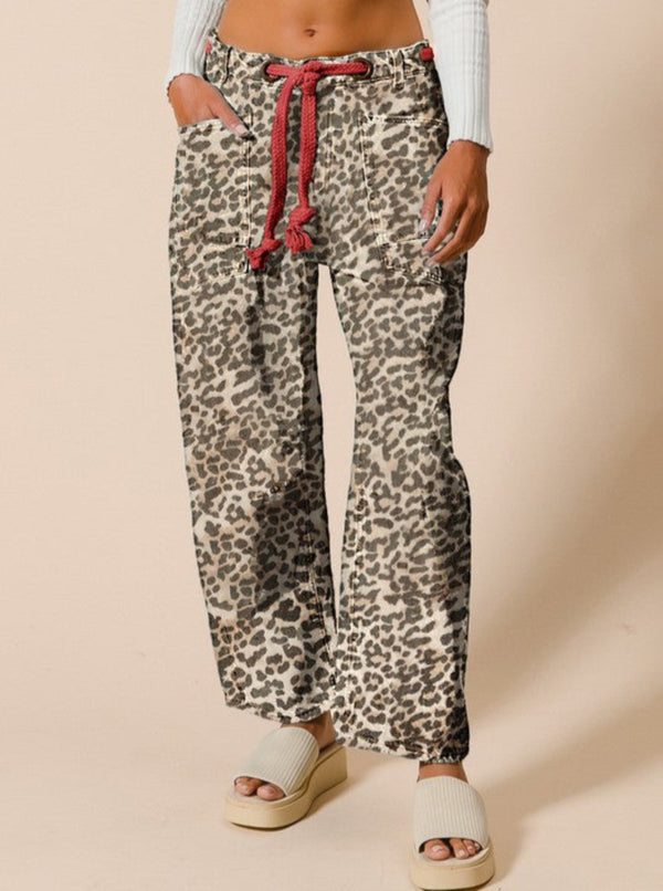 Leopard Barrel Pants