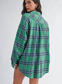 Plaid Days Green Flannel Top