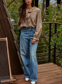 Gingham Ruffled Blouse