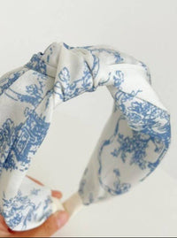 Toile Headband | Blue & Black