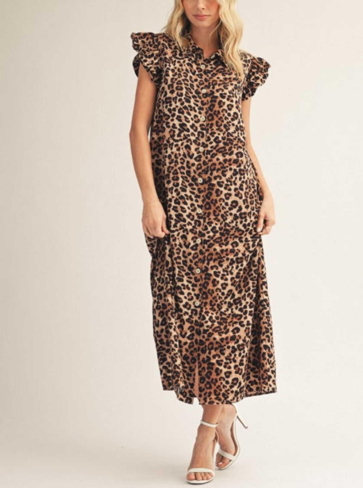 Leopard Button-Down Dress