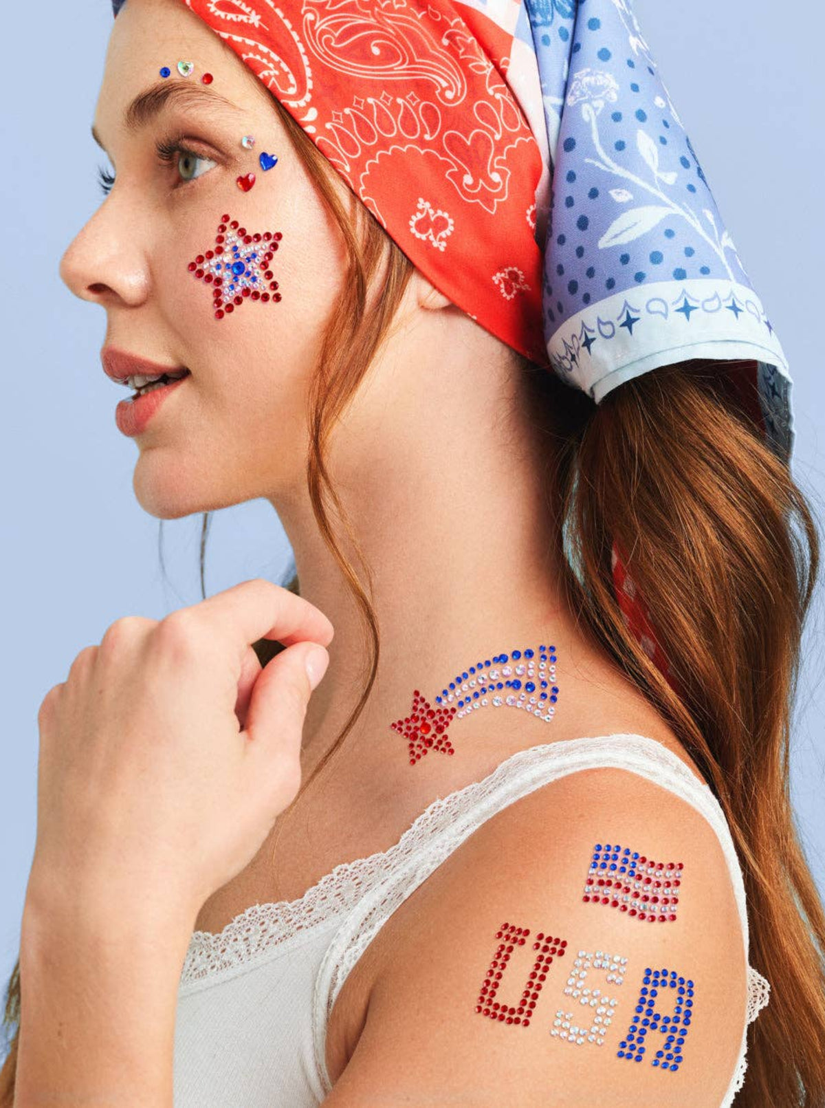 Patriotic Face Gems