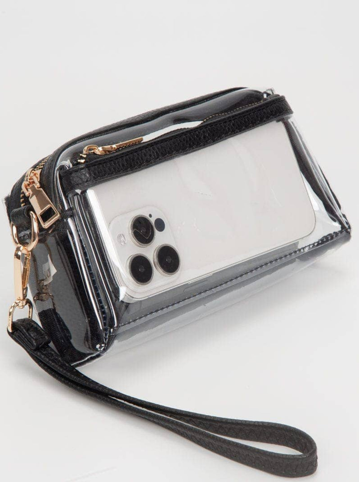 Two Compartment Clear Bag | Black & White
