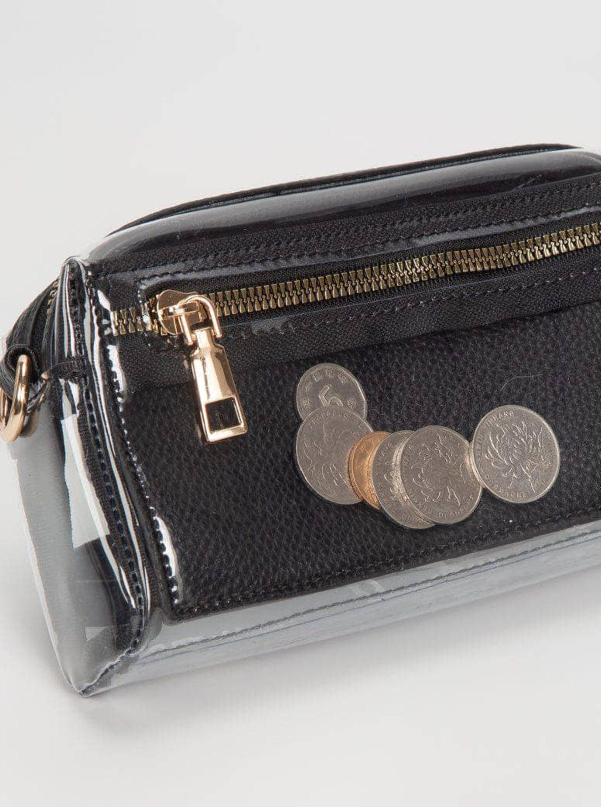 Two Compartment Clear Bag | Black & White