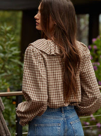 Gingham Ruffled Blouse