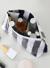 Striped Cosmetic Bag | Navy & White
