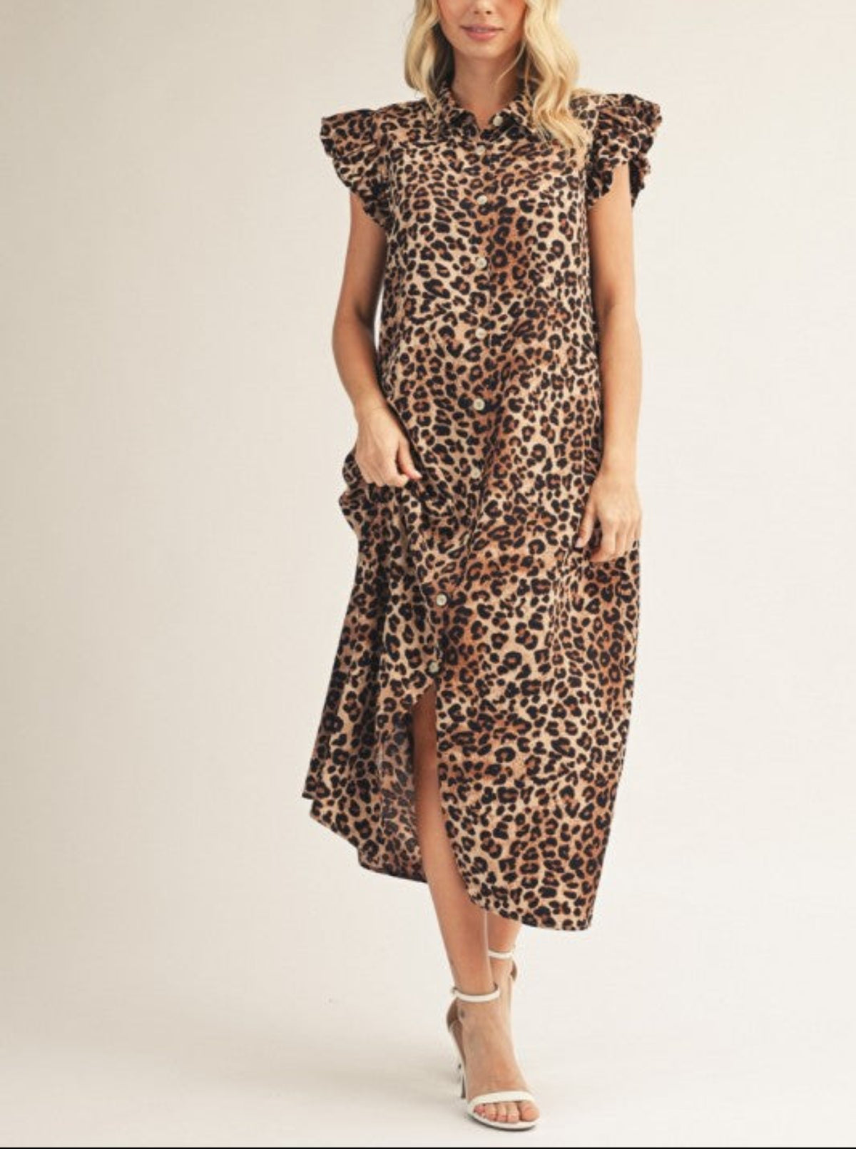 Leopard Button-Down Dress