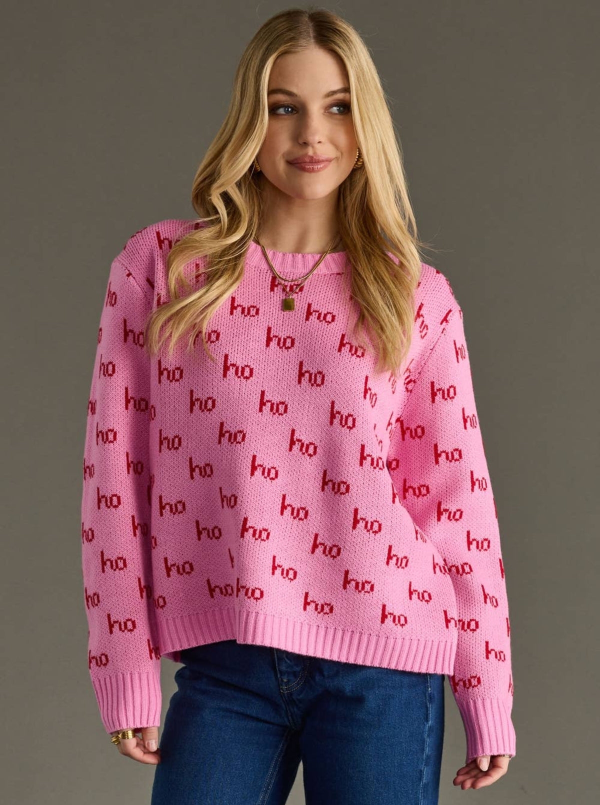 ho ho ho Sweater | Pink