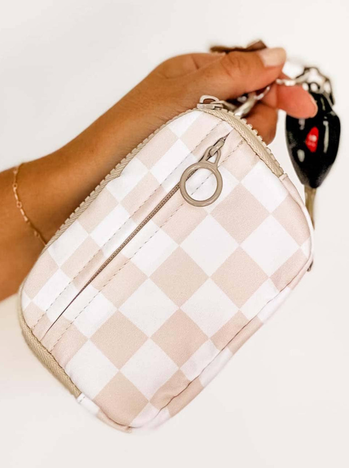 Checkered Wallet, Cardholder, ID Keychain | 2 Colors