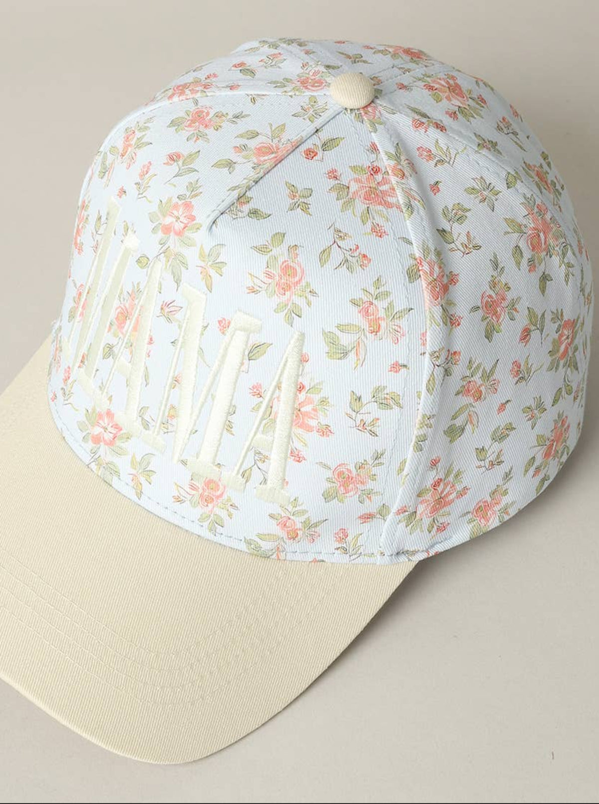 MAMA Embroidered Floral Hat