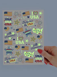 Patriotic Glow in the Dark Tattoos