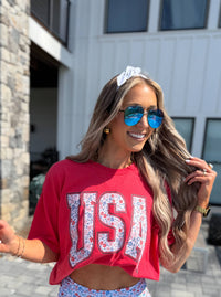 USA Daisy Graphic Tee | Paprika *Restock Coming*