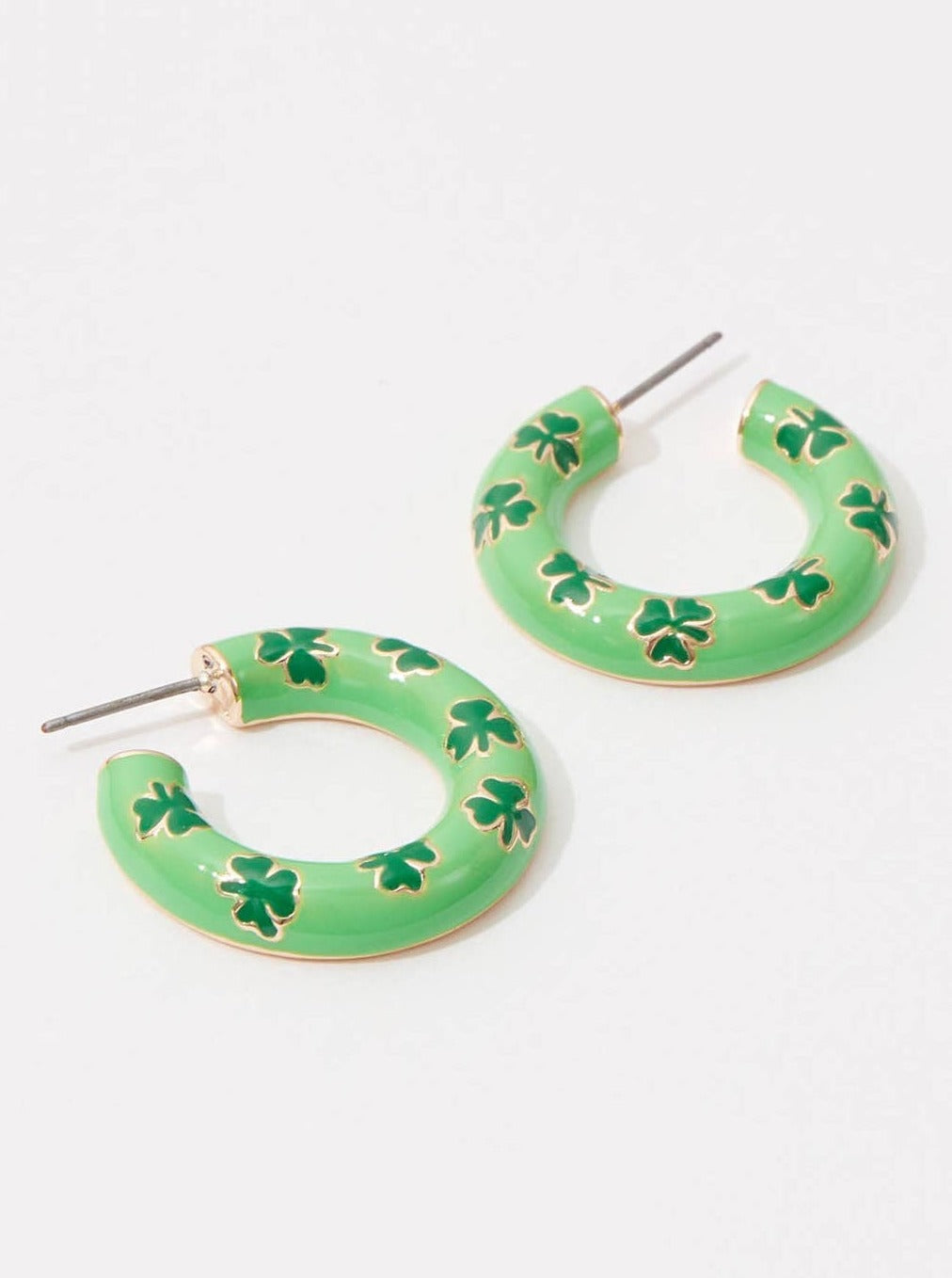 Shamrock Hoop Earrings | Green