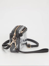 Two Compartment Clear Bag | Black & White
