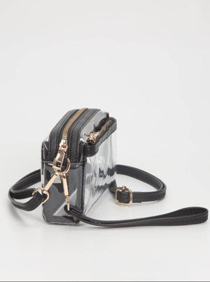 Two Compartment Clear Bag | Black & White