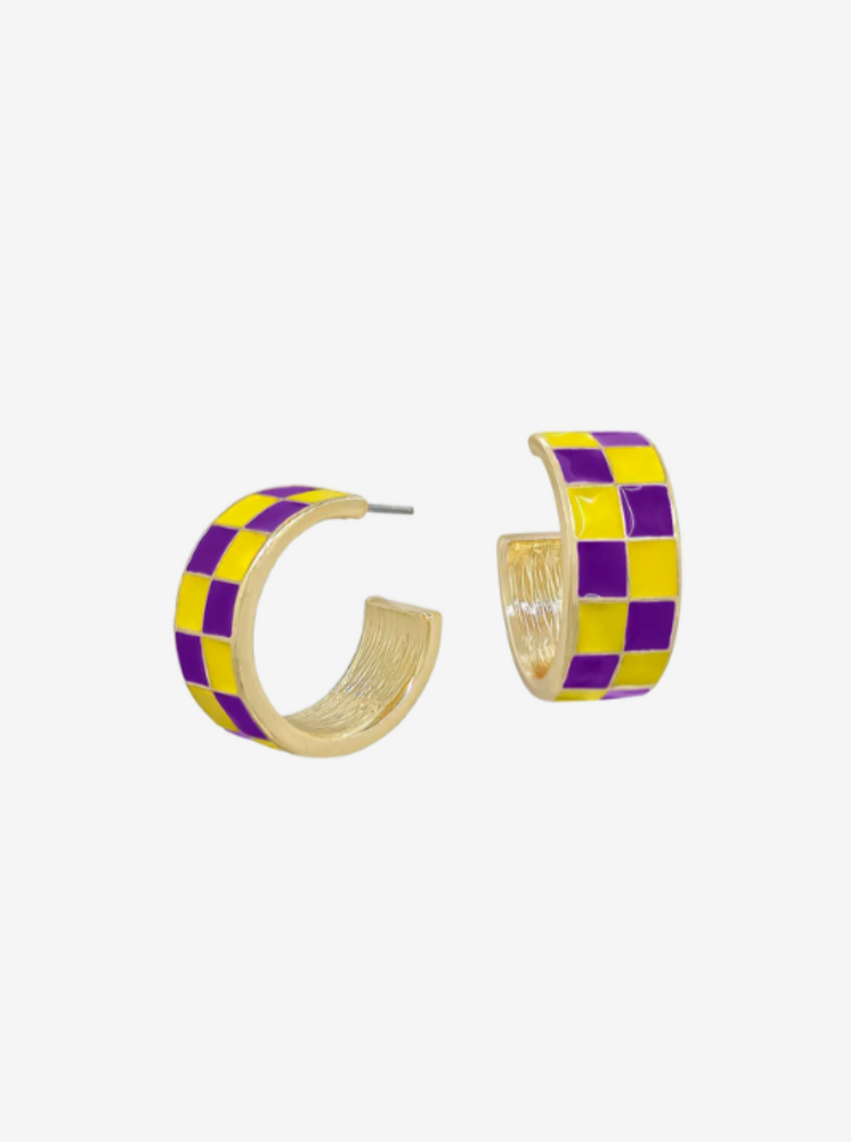 Checker Hoop Earrings | Purple