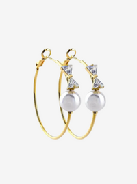Erimish Dainty Bow Hoop Earrings | Gold