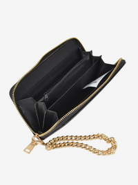 Studded Wallet With Chain Strap | Black