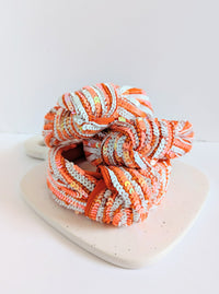 Sequin Headbands | Orange & White