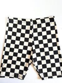 High Waisted Biker Shorts | Checkered