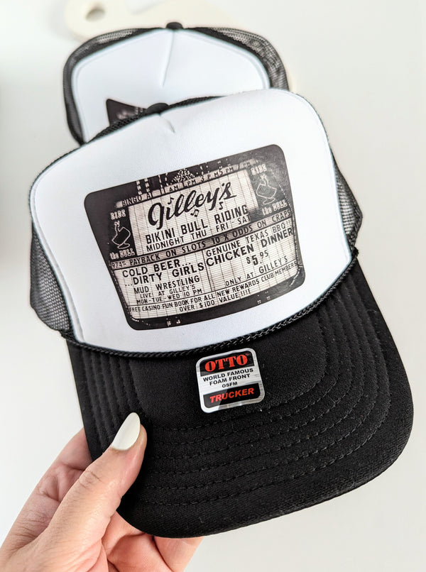 Gilley's Trucker Hat | Black & White