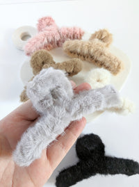 Fuzzy Hair Clips | 6 Color Options
