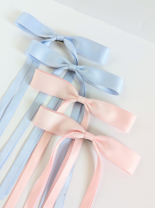 Dainty Hair Bow | Pink or Blue
