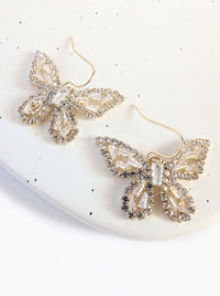 Butterfly Drop Earrings | Gold