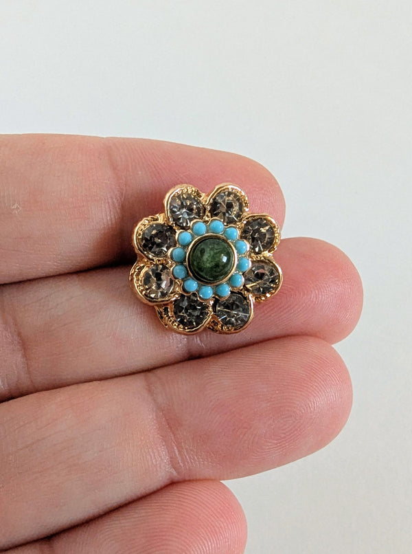 Turquoise Flower Stud