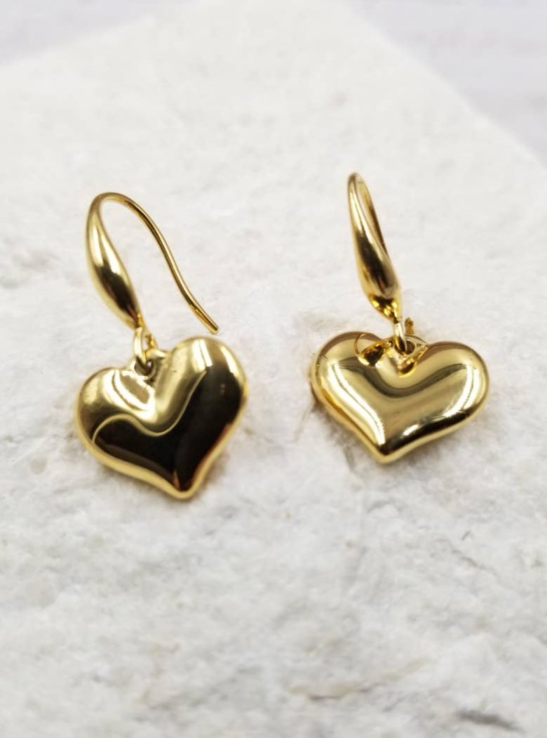 Heart Earrings | Gold