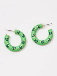 Shamrock Hoop Earrings | Green