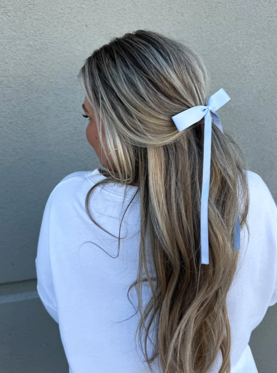 Dainty Hair Bow | Pink or Blue