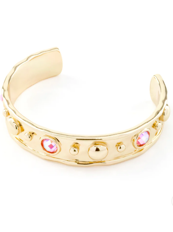Erimish Cuff Bracelet | Pink & Crystal